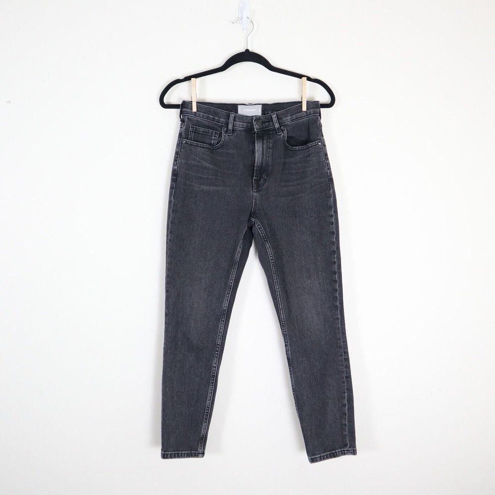 Everlane Size 28 Ankle High Rise Jeans Stretch Denim Gray Skinny Leg - Picture 2 of 9